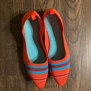 Women's Red and Blue Flats